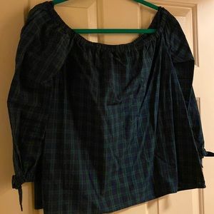 Vineyard Vines off the shoulder tartan plaid top size 6